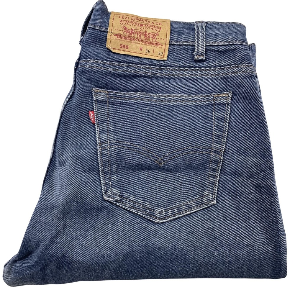 Vintage Levis 550 Jeans Mens 36x32 Blue Relaxed Tapered Denim Pants 90s Made USA
